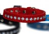 Collar Terciopelo Piel con diamantes Rojo Collar Terciopelo Piel con diamantes Rojo
