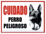 Placa Vinilo cuidado con el perro